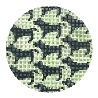 Labrador Repeat Round Painted Canvas Mopsey Designs 
