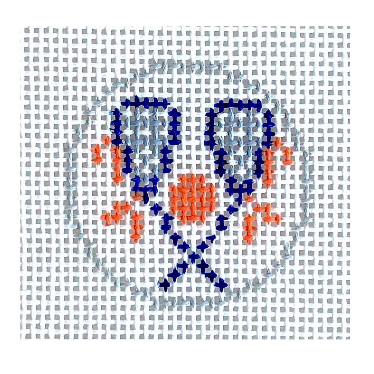 Lacrosse Round Key Fob Insert Painted Canvas KCN Designers  - 1
