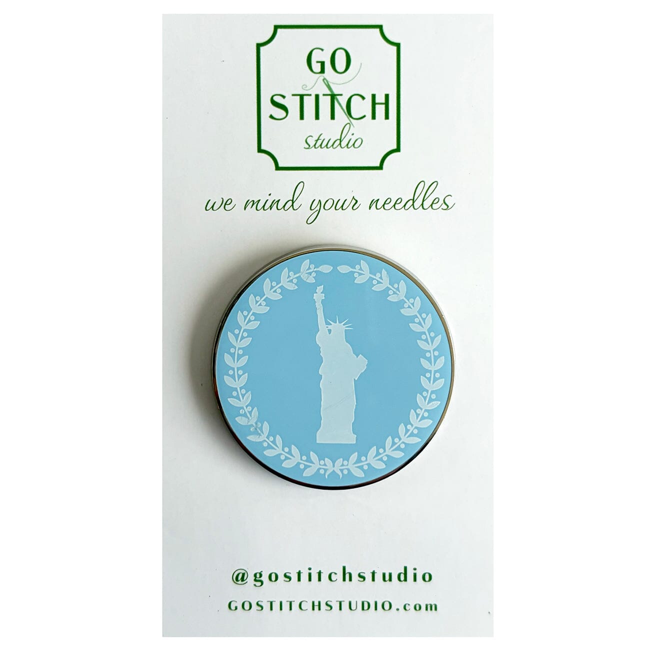 Lady Liberty Cameo Needle Minder Accessories Go Stitch Studio  - 1