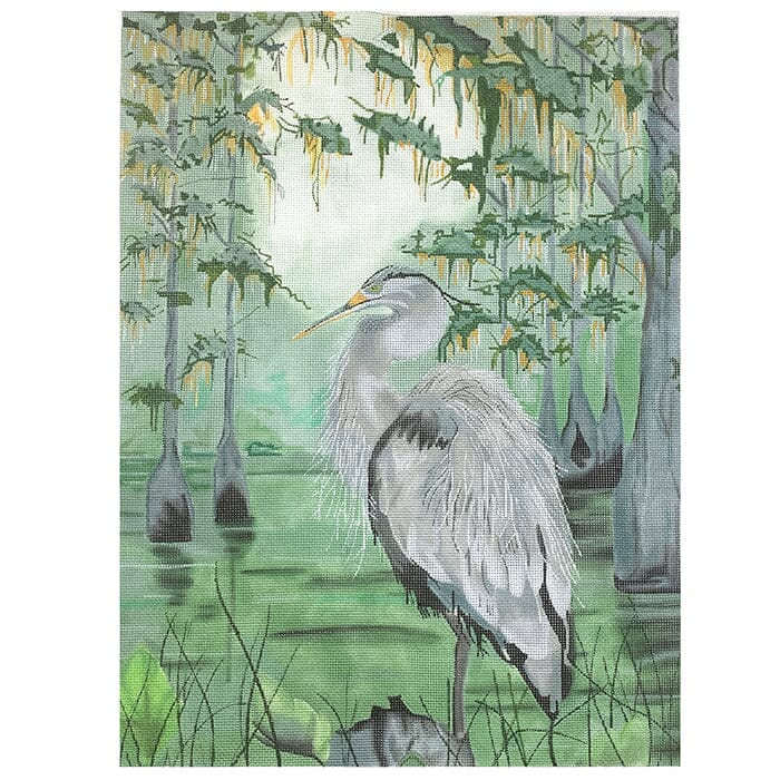 Landscape: Heron in the Bayou Painted Canvas Painted Pony Designs 