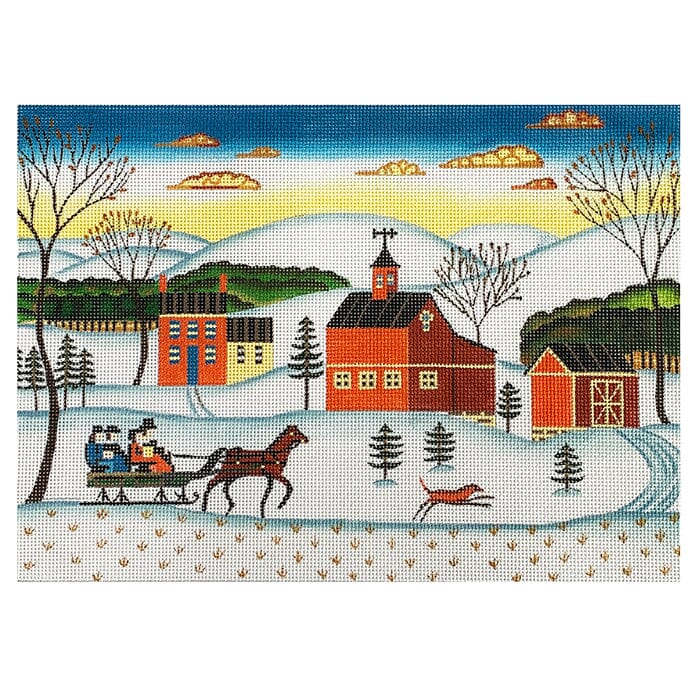 Landscape: Sleigh Ride Painted Canvas Painted Pony Designs  - 1