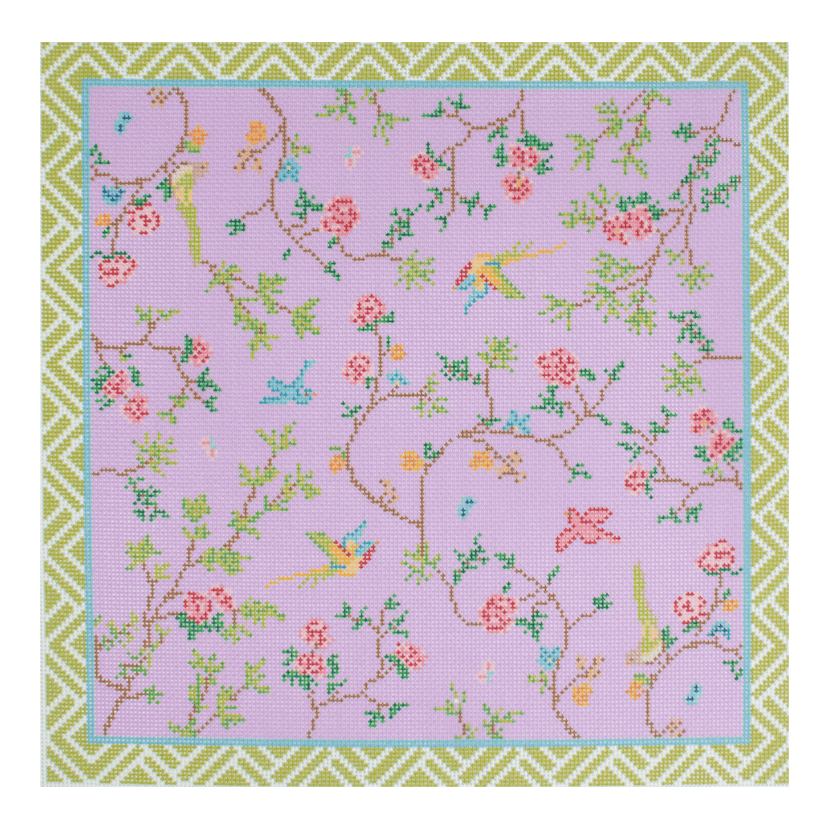 Large Chinoiserie 14x14 Printed Canvas Initial K Studio  - 1