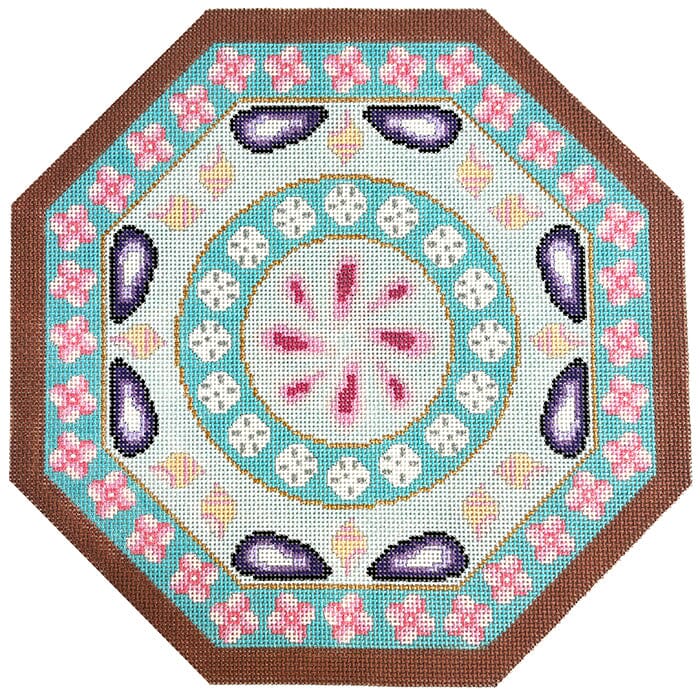 Large Sailors Valentine Pillow Painted Canvas The Salty Stitcher 
