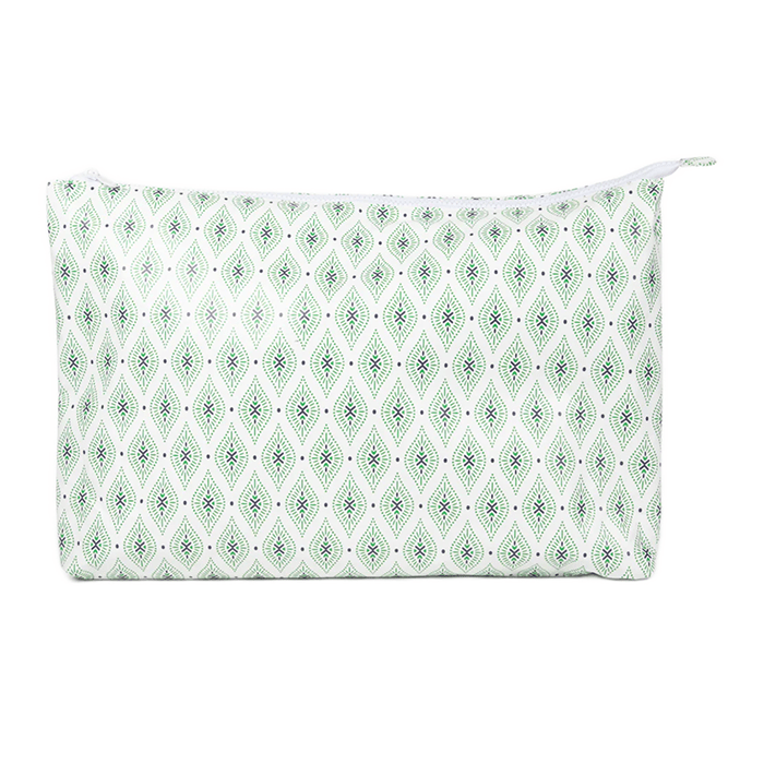 Large Stash Bag 16x11   Green Ikat Accessories Wipstitch Needleworks  - 1