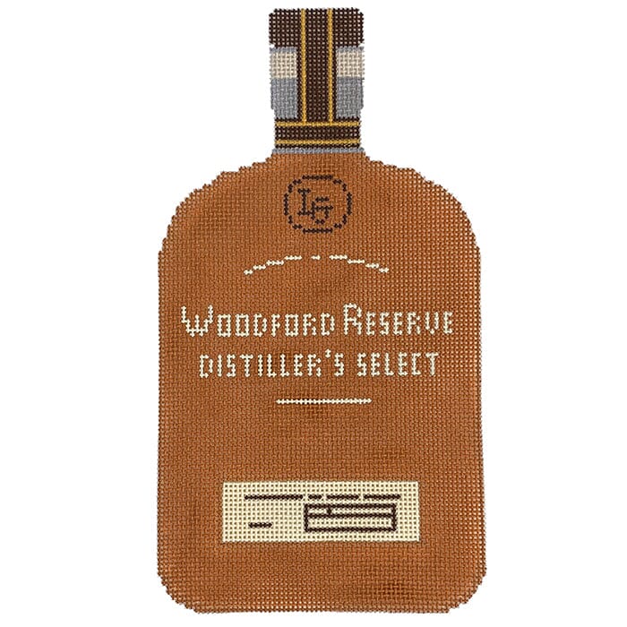 Large Woodford Reserve Bottle Painted Canvas Elm Tree Needlepoint  - 1