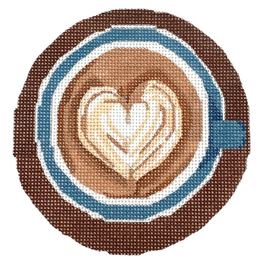 Latte with Heart Painted Canvas KCN Designers 