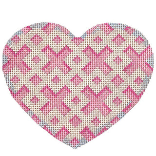 Lattice Heart/Large Printed Canvas Two Sisters Needlepoint 
