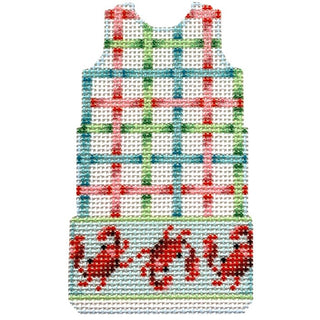 Lattice/Crabs Mini Shift Printed Canvas Two Sisters Needlepoint 
