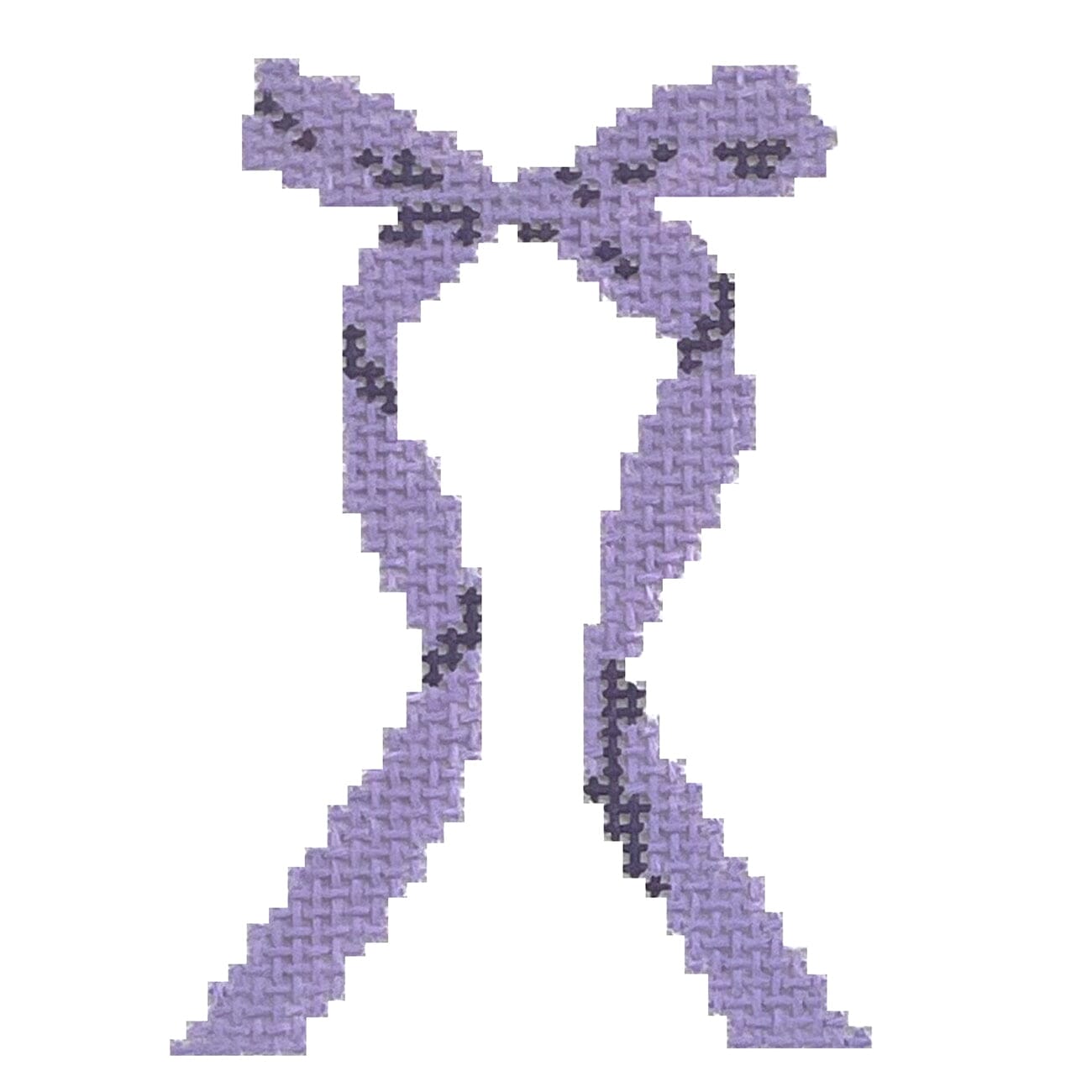 Lavender Bow Long Tailed Painted Canvas Goodpoint Needlepoint  - 1