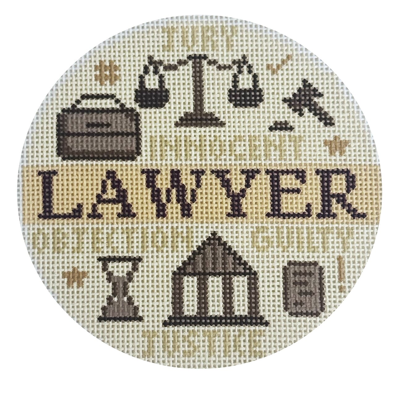 Lawyer Round Painted Canvas Atlantic Blue Canvas  - 1