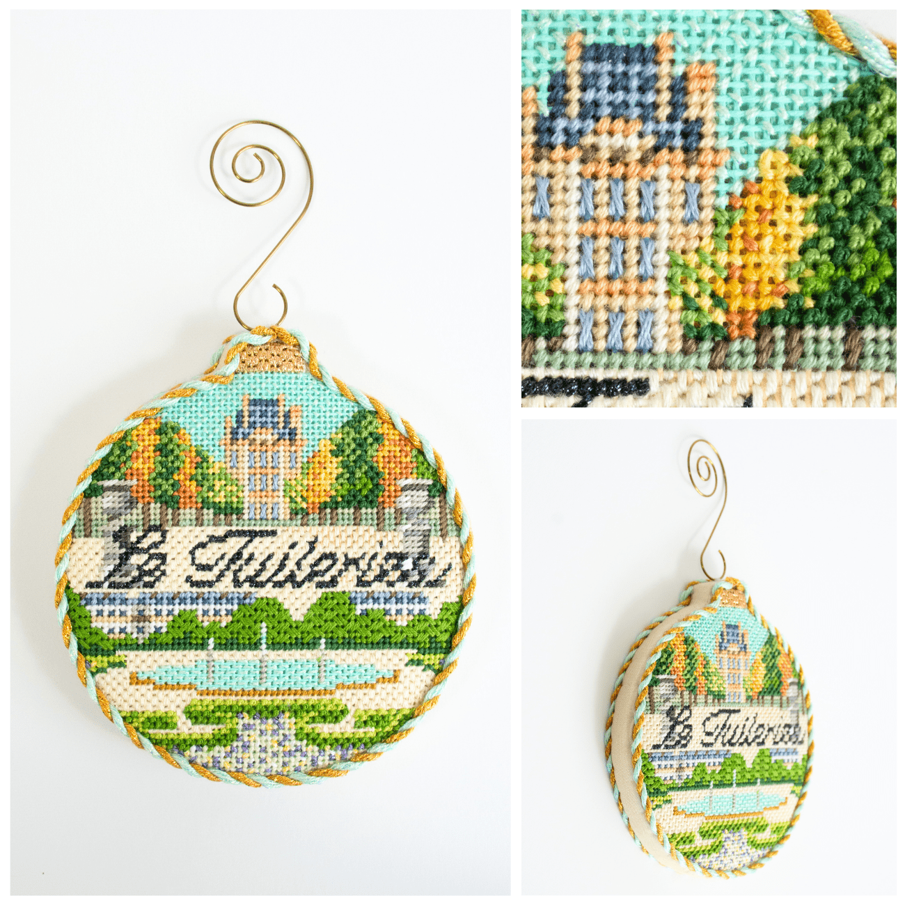 Le Tuileries with Stitch Guide Painted Canvas Kirk & Bradley  - 3