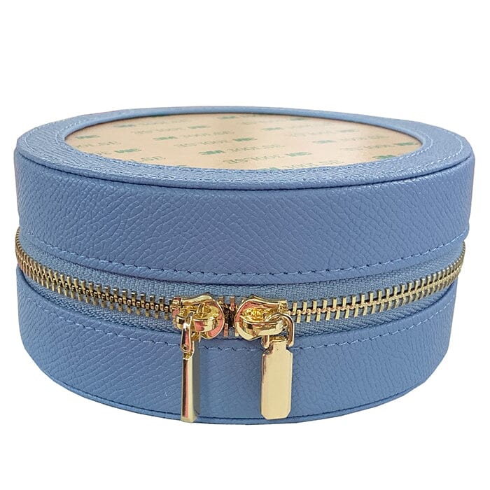 Leather 5" Round Jewelry Box   Cornflower Leather Goods Rachel Barri Designs 
