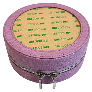 Leather 5" Round Jewelry Box   Lilac Leather Goods Rachel Barri Designs 
