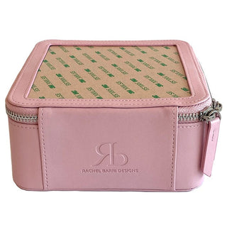 Leather 6" Square Jewelry Box   Pink Leather Goods Rachel Barri Designs 
