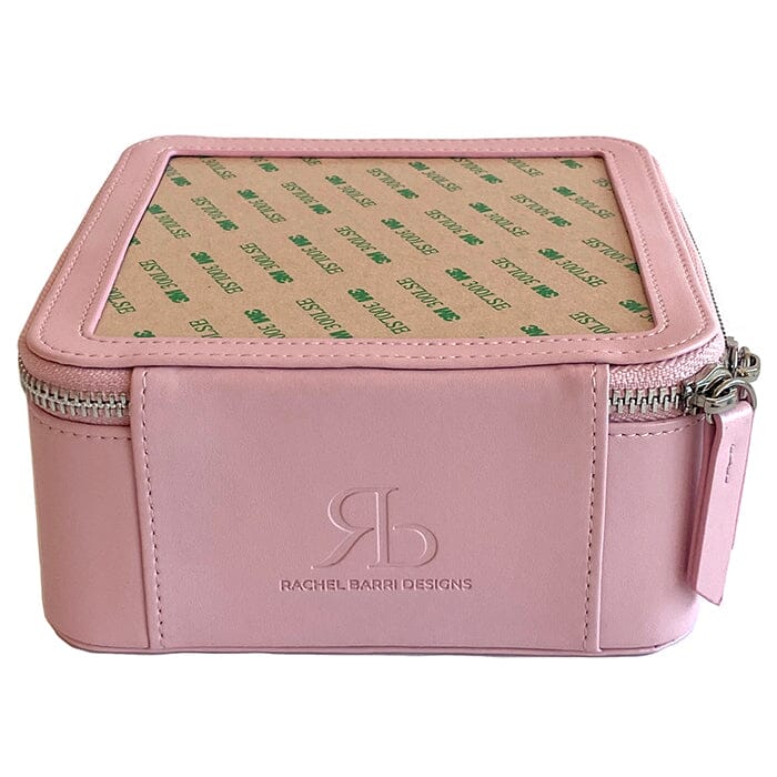 Leather 6" Square Jewelry Box   Pink Leather Goods Rachel Barri Designs 

