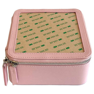 Leather 6" Square Jewelry Box   Pink Leather Goods Rachel Barri Designs 
