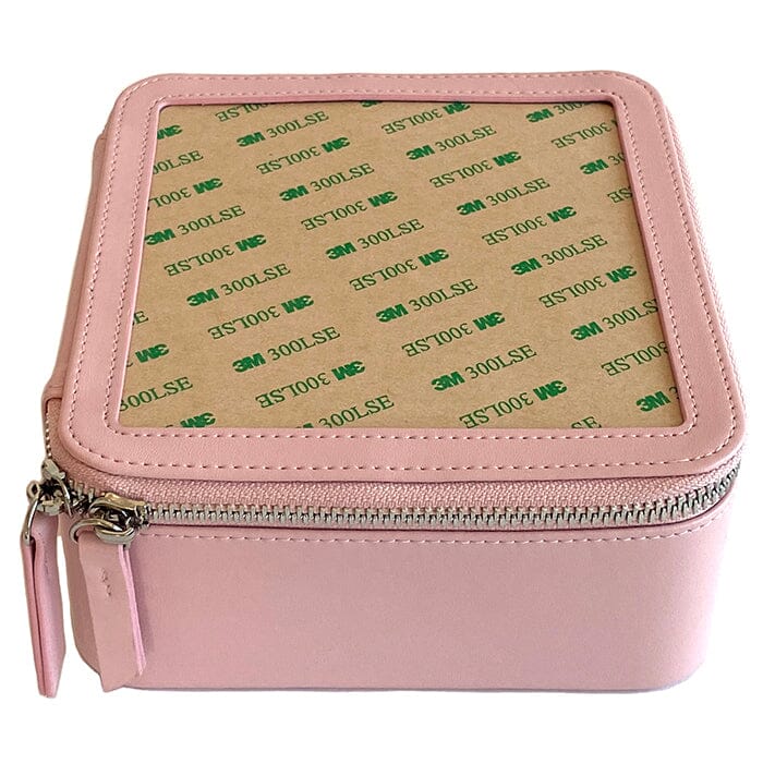 Leather 6" Square Jewelry Box   Pink Leather Goods Rachel Barri Designs 
