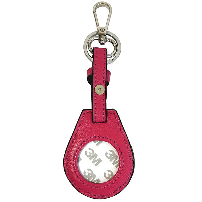Leather Air Tag Key Fob - Hot Pink Leather Goods Planet Earth Leather 