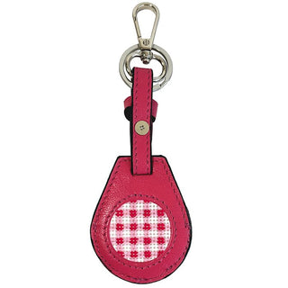 Leather Air Tag Key Fob   Hot Pink Leather Goods Planet Earth Leather 
