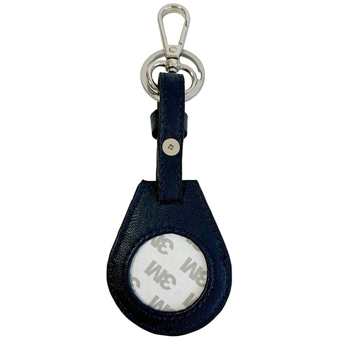 Leather Air Tag Key Fob - Navy Leather Goods Planet Earth Leather 