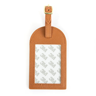 Leather Bag Tag   Cognac Leather Goods Rachel Barri Designs 
