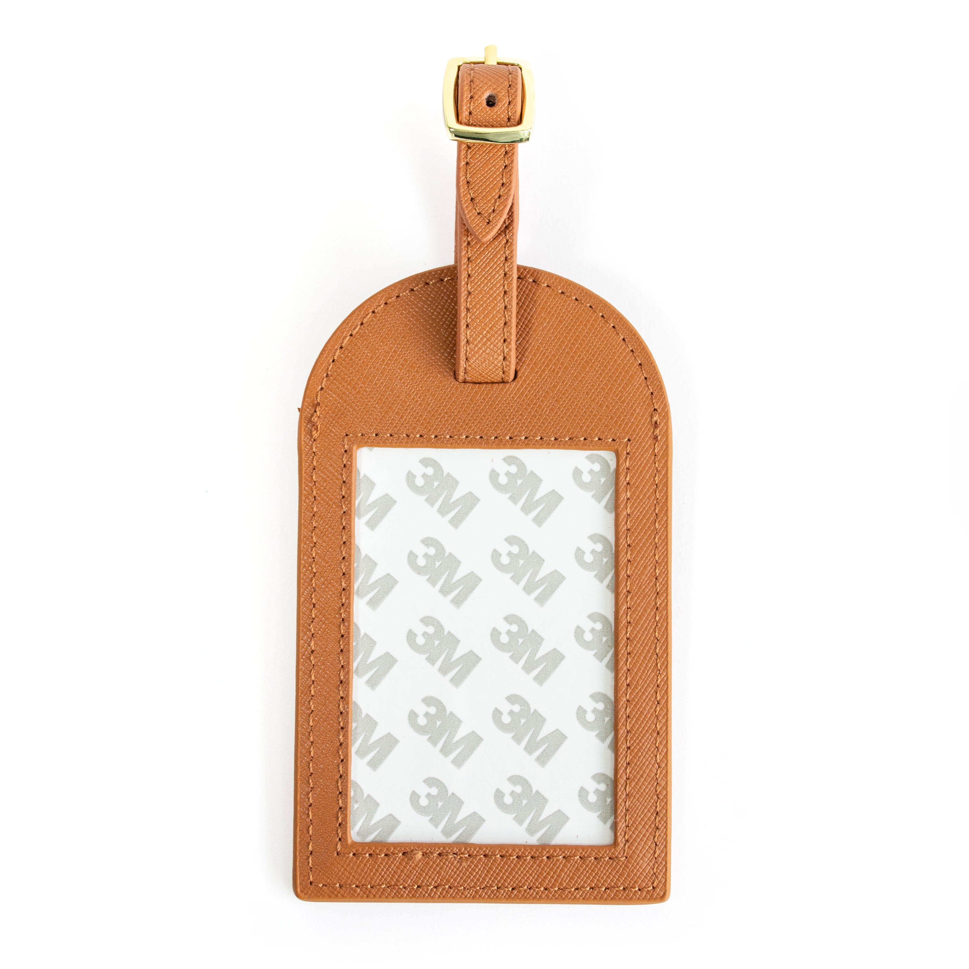 Leather Bag Tag   Cognac Leather Goods Rachel Barri Designs 
