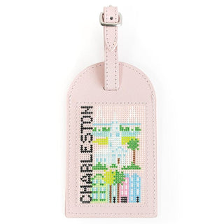 Leather Bag Tag   Light Pink Leather Goods Rachel Barri Designs 
