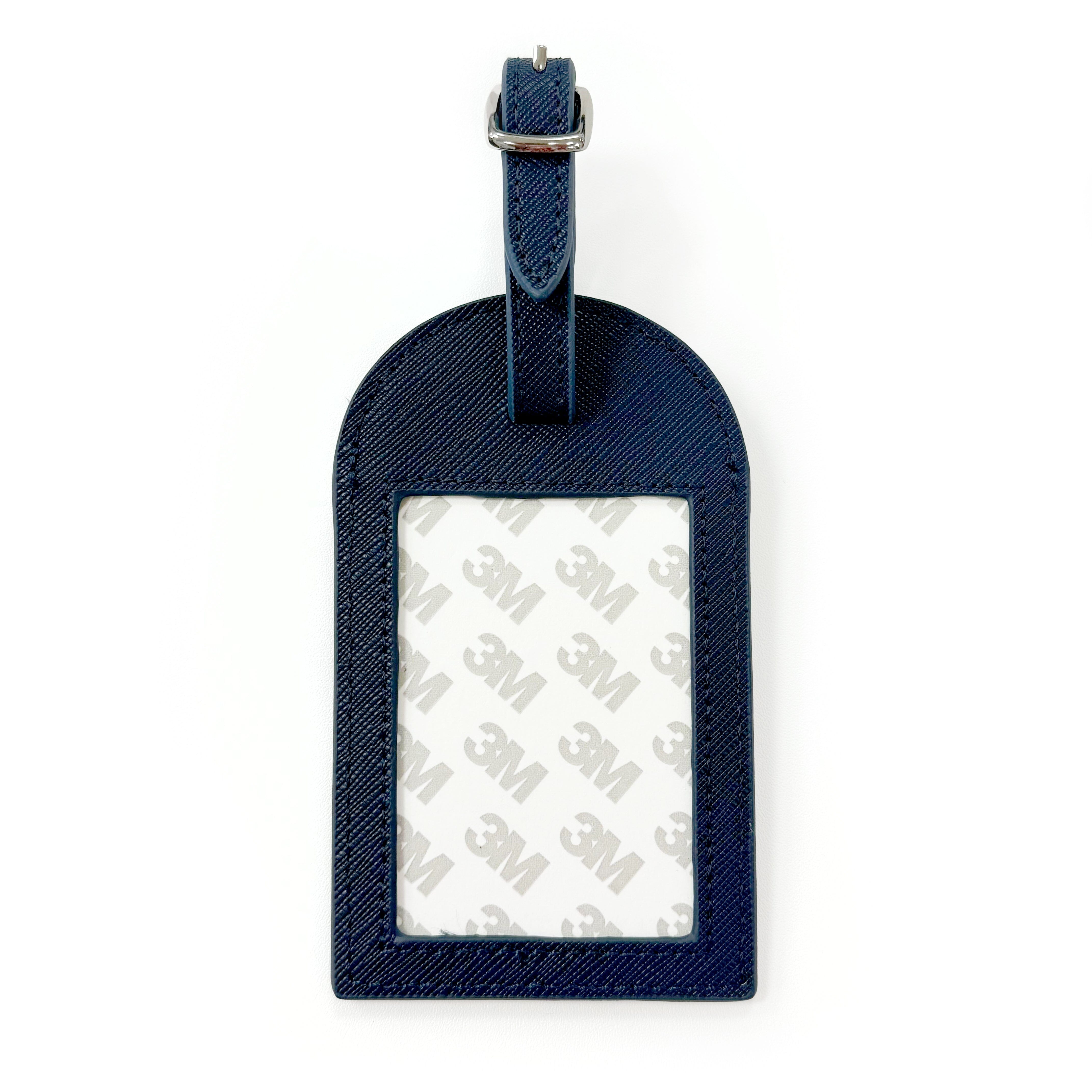 Leather Bag Tag   Navy Leather Goods Rachel Barri Designs 
