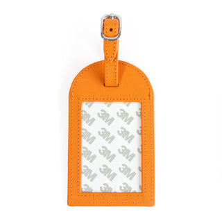 Leather Bag Tag   Orange Leather Goods Rachel Barri Designs 
