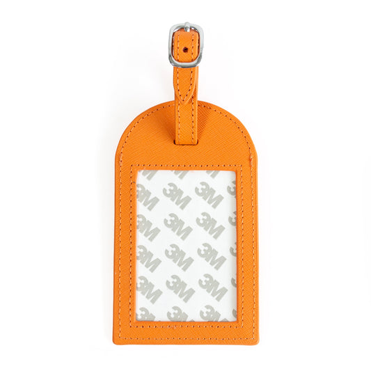 Leather Bag Tag - Orange Leather Goods Rachel Barri Designs 