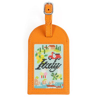 Leather Bag Tag   Orange Leather Goods Rachel Barri Designs 
