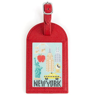 Leather Bag Tag   Red Leather Goods Rachel Barri Designs 

