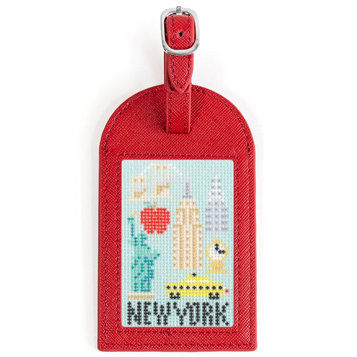 Leather Bag Tag   Red Leather Goods Rachel Barri Designs 
