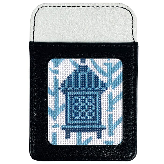 Leather Phone Case Wallet   Black/White Leather Goods Planet Earth Leather  - 1