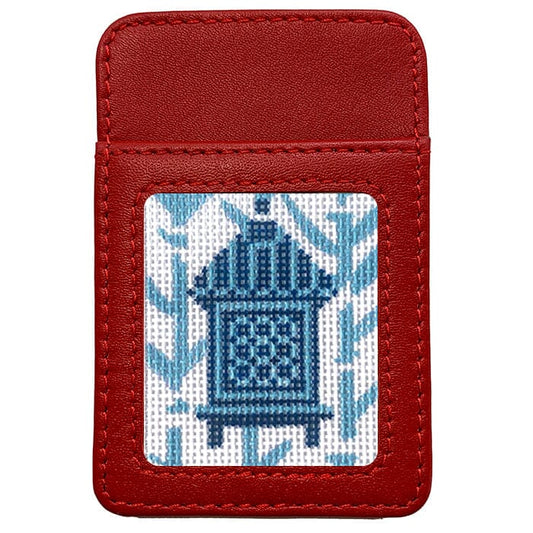 Leather Phone Case Wallet - Red Leather Goods Planet Earth Leather 