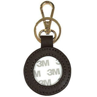 Leather Self Finishing Round Key Fob   Brown Leather Goods Planet Earth Leather 
