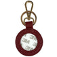 Leather Self-Finishing Round Key Fob - Cranberry Leather Goods Planet Earth Leather 