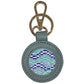 Leather Self-Finishing Round Key Fob - Gray Leather Goods Planet Earth Leather 