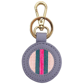 Leather Self Finishing Round Key Fob   Lavender Leather Goods Planet Earth Leather 
