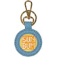 Leather Self-Finishing Round Key Fob - Light Blue Leather Goods Planet Earth Leather 