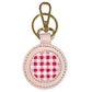 Leather Self-Finishing Round Key Fob - Light Pink Leather Goods Planet Earth Leather 