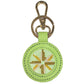 Leather Self-Finishing Round Key Fob - Lime Leather Goods Planet Earth Leather 