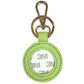 Leather Self-Finishing Round Key Fob - Lime Leather Goods Planet Earth Leather 
