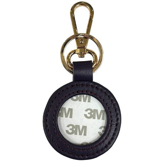 Leather Self Finishing Round Key Fob   Medium Purple Leather Goods Planet Earth Leather 
