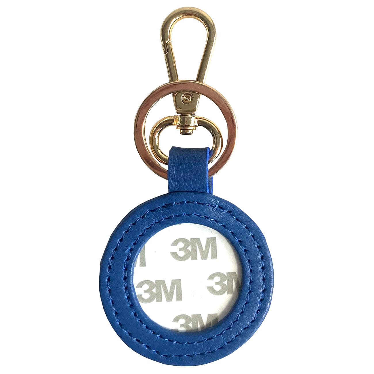 Leather Self Finishing Round Key Fob  Royal Blue Leather Goods Planet Earth Leather  - 2