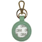 Leather Self-Finishing Round Key Fob - Smokey Green Leather Goods Planet Earth Leather 