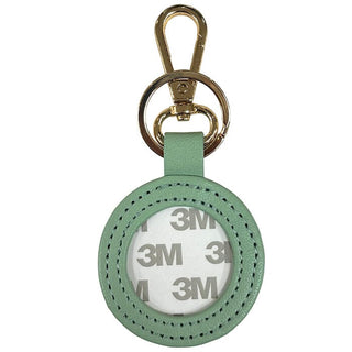 Leather Self Finishing Round Key Fob   Smokey Green Leather Goods Planet Earth Leather 
