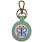 Leather Self-Finishing Round Key Fob - Smokey Green Leather Goods Planet Earth Leather 
