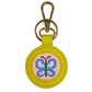 Leather Self-Finishing Round Key Fob - Yellow Leather Goods Planet Earth Leather 
