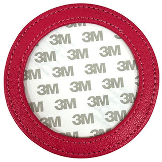 Leather Self Finishing Round Magnet   Hot Pink Leather Goods Planet Earth Leather 
